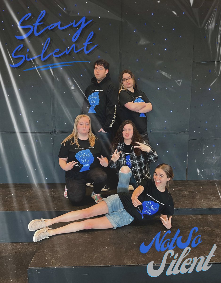 Barstool4166's tweet photo. Come see Not So Silent perform their new album “Stay Silent”live tonight and tomorrow at 7pm. 
LaNyja not pictured. 
#theatre #newalbum #staysilent #seniors #show #retweet #openingnight #thespian #silentsky #notsosilent https://t.co/Jbq21NmGTD