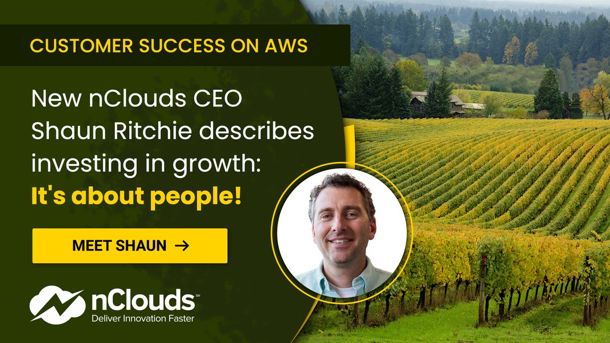 New CEO of nClouds, Shaun Ritchie, tells how nClouds, an #AWS #PremierTier Services Partner, is investing in #CustomerSuccess by investing in the talents and skills of its team. <a href="/AWS_Partners/">AWS Partner Network</a> Meet Shaun hubs.la/Q01b30mj0