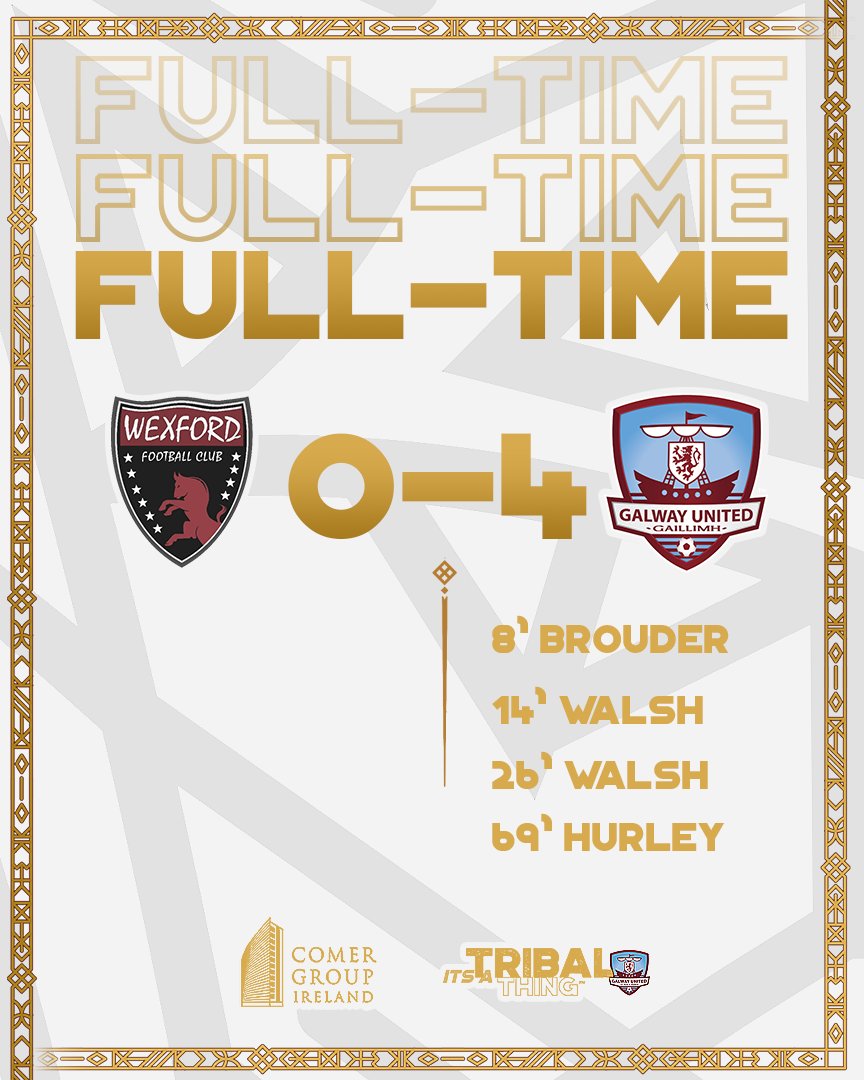 90' 𝗙𝗨𝗟𝗟-𝗧𝗜𝗠𝗘 | An all-round good performance from United earns them a clean sheet and four goals.

Safe travels home to the squad and the brilliant supporters who made their way down.

NEXT UP: <a href="/AthloneTownAFC/">Athlone Town AFC</a> (H)

 WEX 0-4 GAL
#WEXGAL | #ItsATribalThing