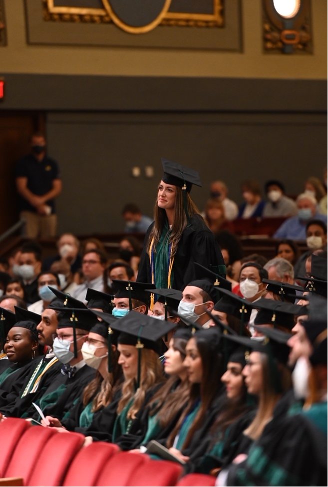 UMichMedSchool's tweet photo. Dr. Jennie DeBlanc, who graduated with the highest grade point average of the Class of 2022. Congratulations! #GoBlueMD https://t.co/yM6hhyipTR
