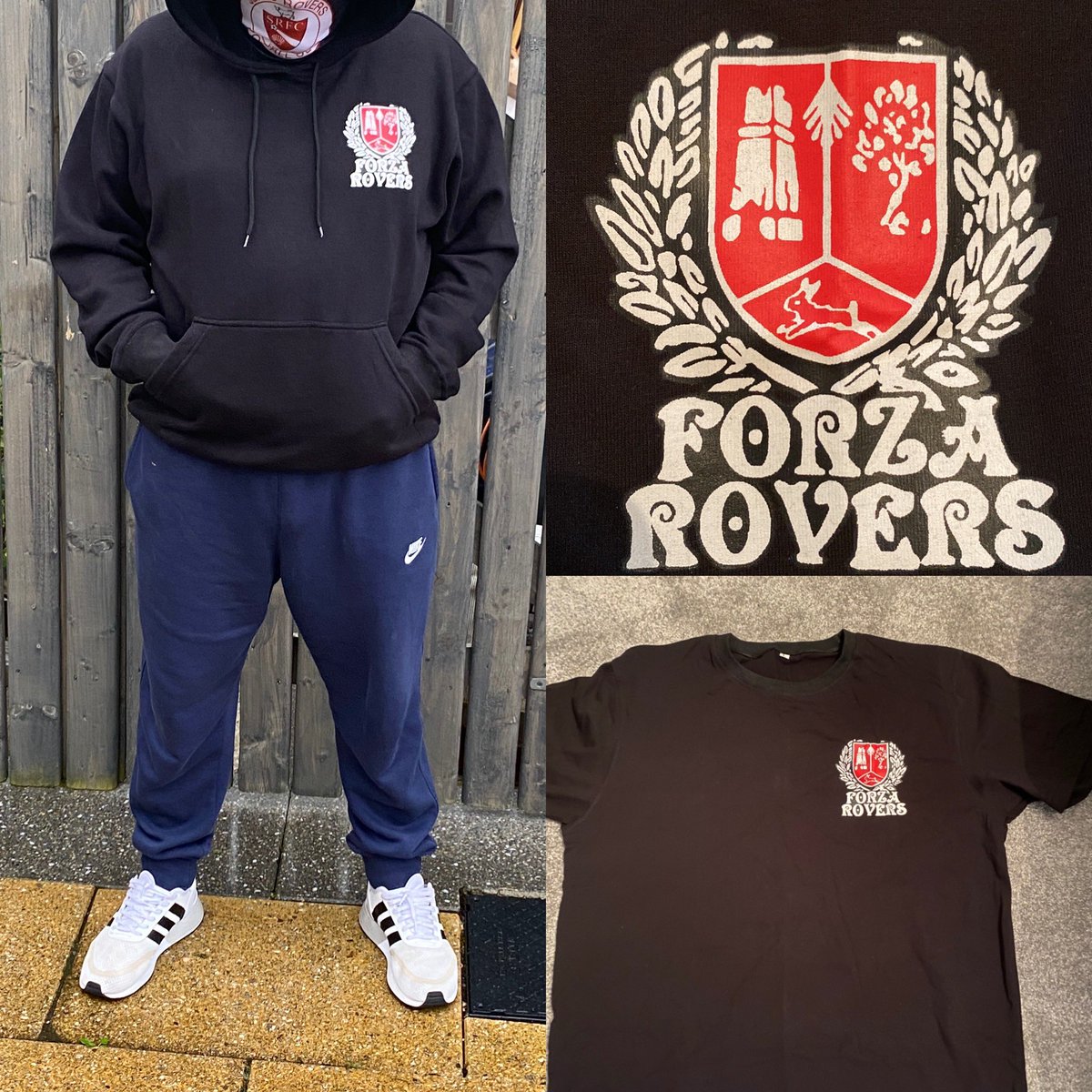 New @FR08_Official merch on the way. Hoodie €35, tee €18. Special deal both for €45. Orders and €10 deposit will be take at The Shed (tea n coffee hut) half time v Pats. All money goes to @sligorovers Thanks to @FR08_Official