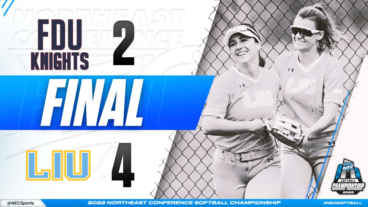 NECsports's tweet photo. The 🦈 advance! 

✌️ runs in the 🔝7️⃣ and an efficient inning of relief pitching from Desiree Smith propels @liuathletics to Game 🖐.

#NECSOFTBALL🥎🏆 https://t.co/Qhwy2r89Ns