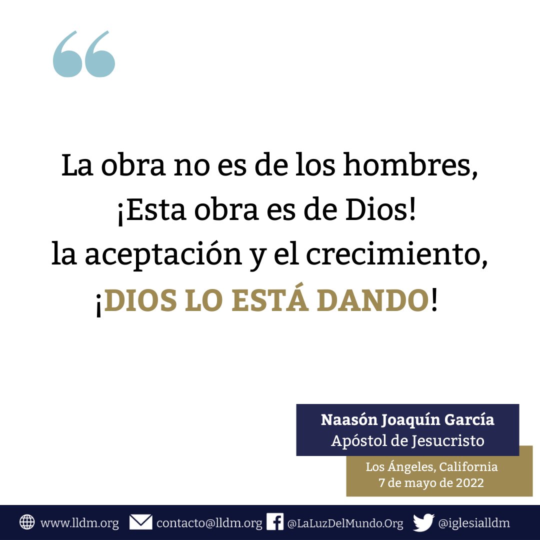 iglesialldm's tweet photo. Mensaje del Apóstol de Jesucristo #NaasónJoaquínGarcía en el marco de su #53aniversariodevida 
#SiempreUnidos | #ElAmorNosUne https://t.co/DXSLOSbSnk