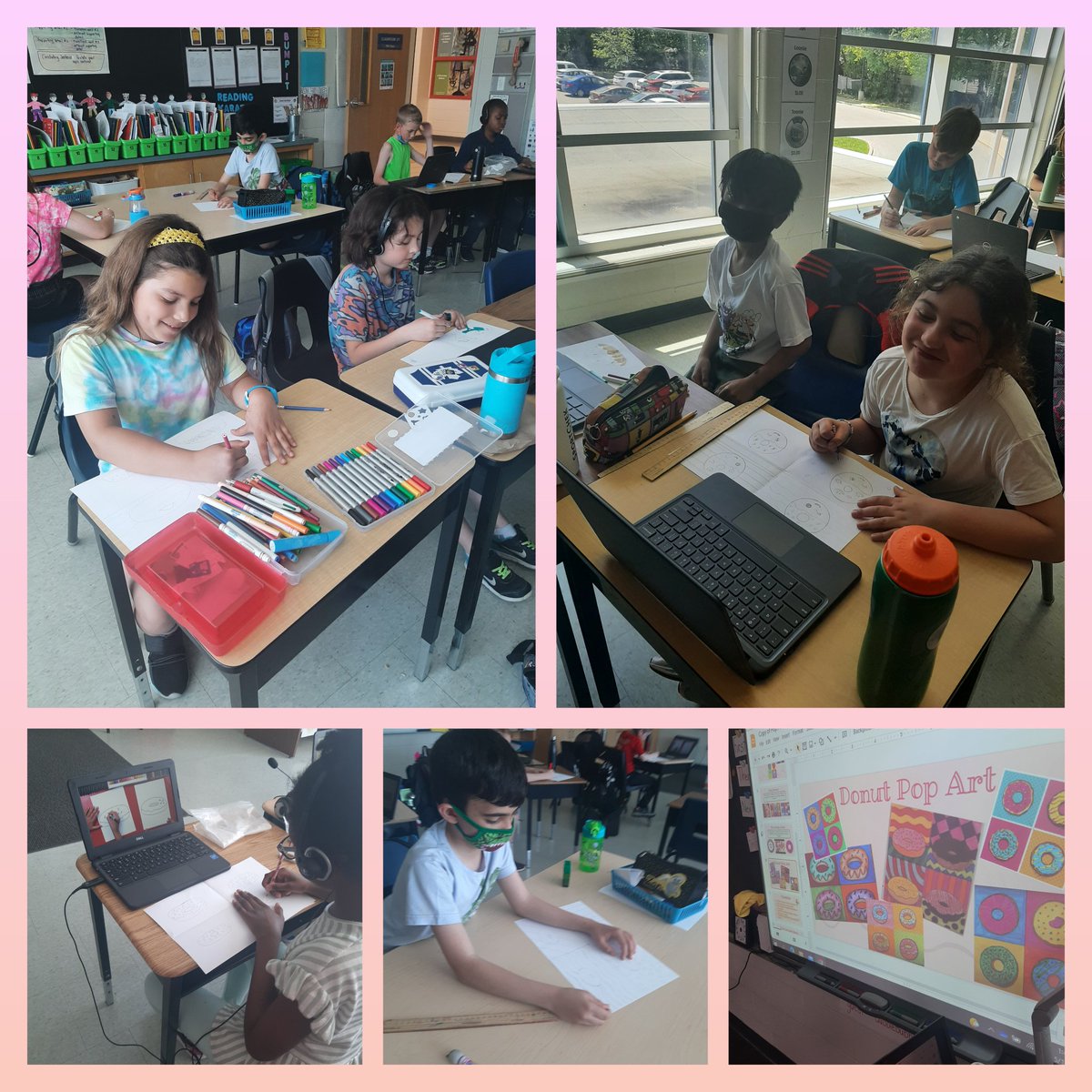 Gr1Flynn's tweet photo. Donut worry we are working hard on our Pop Art creation. Ask your child about it. @HolyRosaryM #WeAreHRM #popart #dounuttime #fantasticart #AndyWarhol ๐ฉ https://t.co/yHwotwMUsS