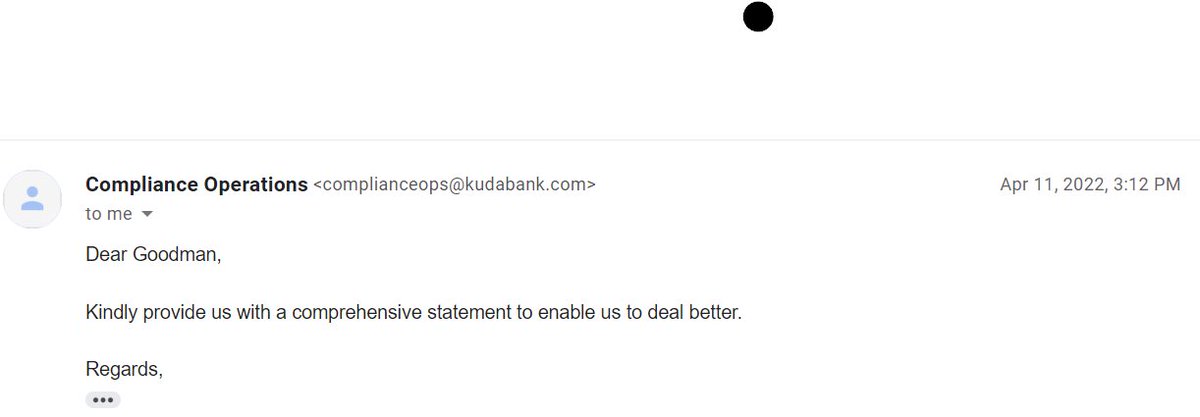 g_ohiole's tweet photo. I do not know how uncomprehensive an unadulterated pdf bank statement could be.
I immediately responded with the reason I sent the statement in the first place just to make things clear.
I got this response from compliance after I sent in another bank statement https://t.co/Qh9sy1udHP