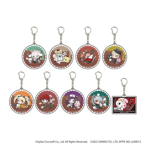 Sanrio x Danganronpa has added cookie shaped acrylic keychains to their merch lineup, available to preorder now via the A3 Sanrio store. 