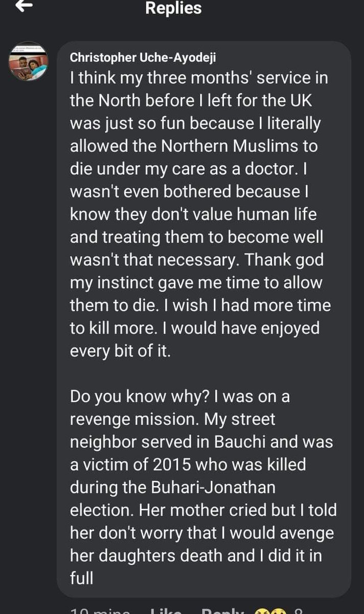 A confessed Murderer;Security agencies should launch an urgent investigation and bring him to justice.