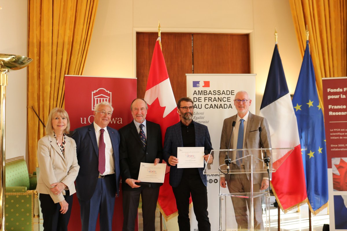 franceaucanada's tweet photo. Retour sur les 20 ans du Fonds France Canada pour la Recherche (FFCR) célébrés hier soir. En 20 ans d’existence, il a financé plus de 350 projets de recherche conjoints. Il compte aujourd’hui 20 universités membres au Canada comme @mcgillu @UBC et @uOttawa https://t.co/VVrboXOywM
