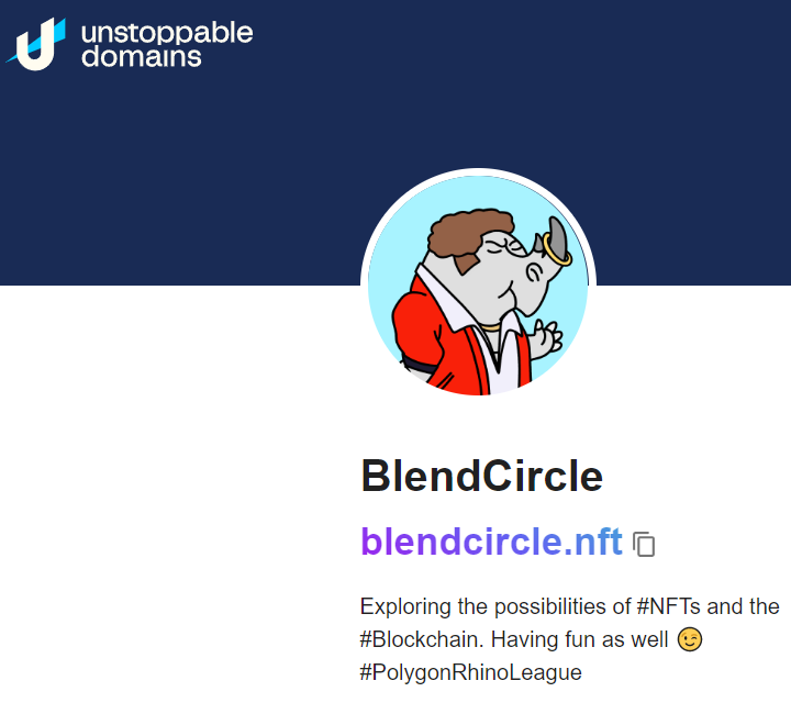 rhinoleaguenft's tweet photo. Just change my profile image on my @unstoppableweb with a #PolygonRhinoLeague #NFT and it looks great 🤩

#NFTCommmunity #NFTColection https://t.co/0vrwL6teNA
