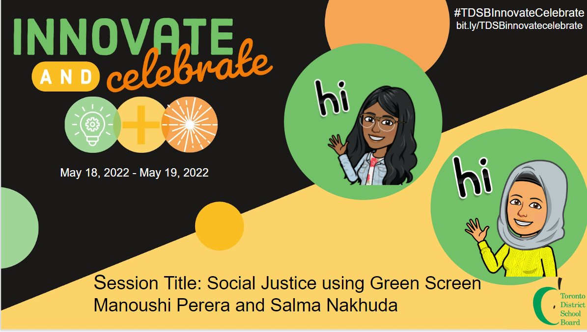 Excited to present our session on #WeVideo - versatile tool provided by @tdsbVL. The #GreenScreen tool used to build #criticality in the classroom. Thank you @Andrea_Sykes, @DianaYCho for your help in figuring this out! @PercyWilliamsPS @TDSB_STEM #TDSBInnovateCelebrate