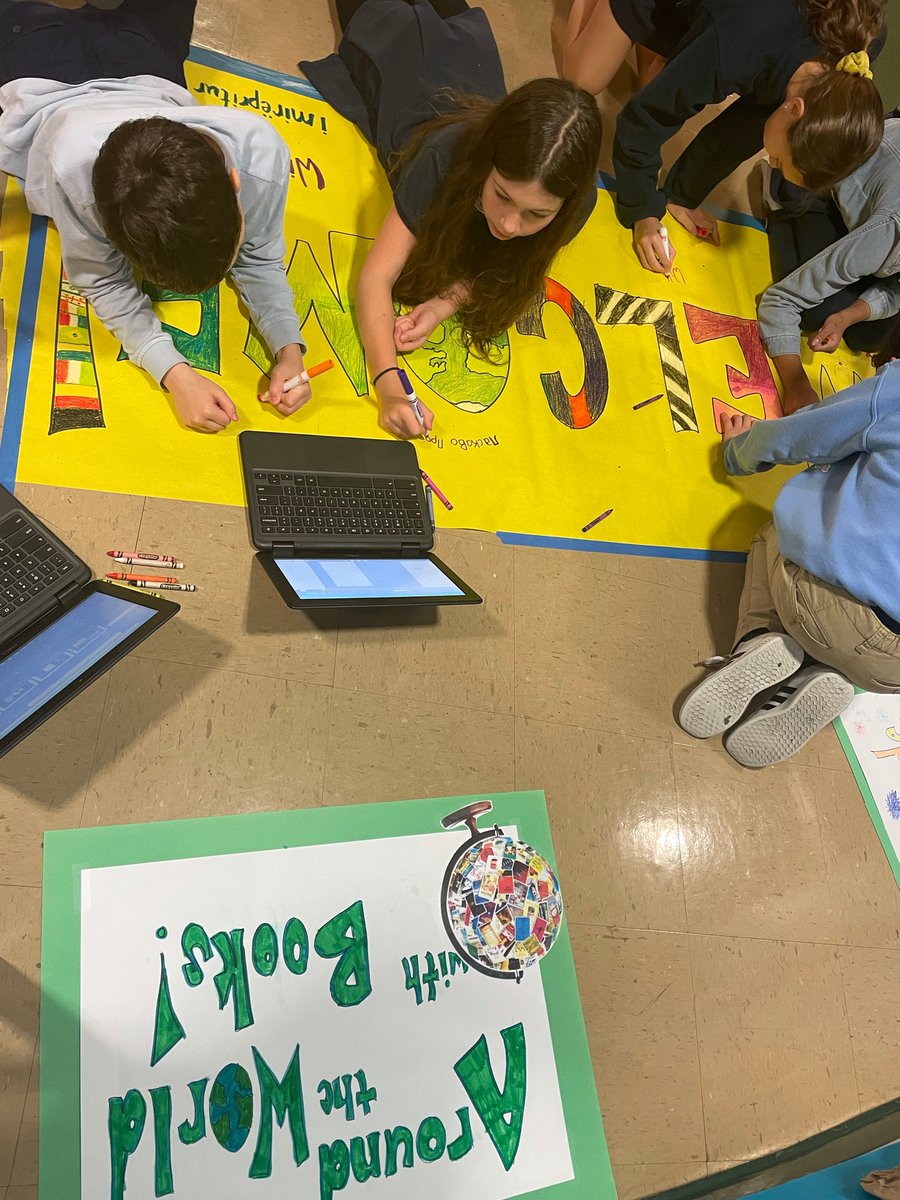 Leman_Gr5's tweet photo. Student Council putting on the finishing touches on some decor for our International “not food” Festival! #globalcitizen #diversity #inclusion https://t.co/1YwdEA8yLX
