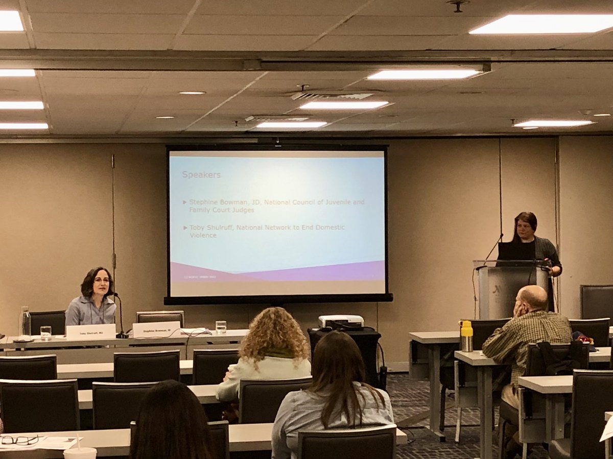 NCJFCJ's tweet photo. Kudos to Stephine Bowman, #NCJFCJ program attorney for her informative @AFCCtweets session - Rethinking Safety and Privacy: #RemoteHearings and #IntimatePartnerViolence. #AFCC59 https://t.co/FBhOrmpnfU