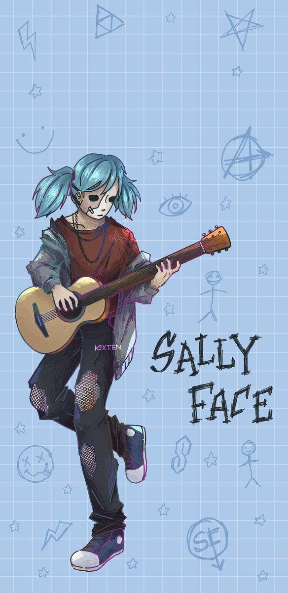 kixten_'s tweet photo. made a sally face wallpaper for myself! \(･◡･)/

#sallyface #sallyfacefanart #salfisher #salfisherfanart https://t.co/7LLEi8ZWWm