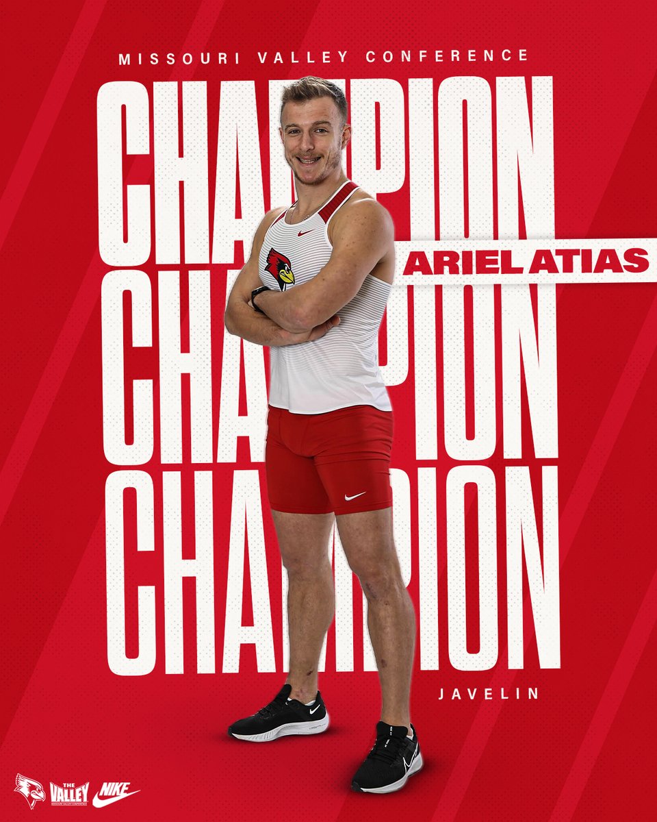 𝐂𝐇𝐀𝐌𝐏. 𝐂𝐇𝐀𝐌𝐏. 𝐂𝐇𝐀𝐌𝐏 🏆

Ariel Atias is crowned the men's javelin champion with a throw of 63.10m (207-0), becoming the Redbird's first champion of the weekend! 

He is also the first student-athlete from Illinois State to win the javelin title since 2013!