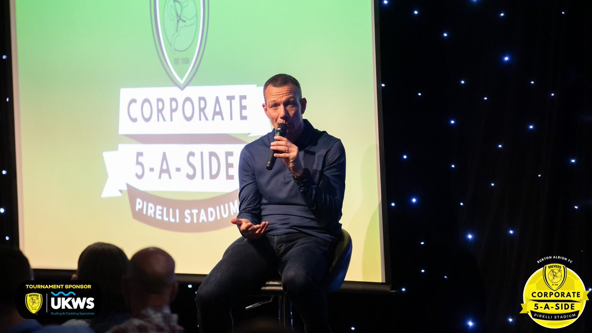 burtonalbionfc's tweet photo. ๐ก๐ด A huge thank you to tonight's guest speaker - Premier League referee Kevin Friend!
And thank you to everyone who made today's event so memorable! ๐๐ค
Congratulations to Anvil Hire - and a safe journey home one and all.
#BAFC #BAFC5aside https://t.co/fvIVTUiq3P