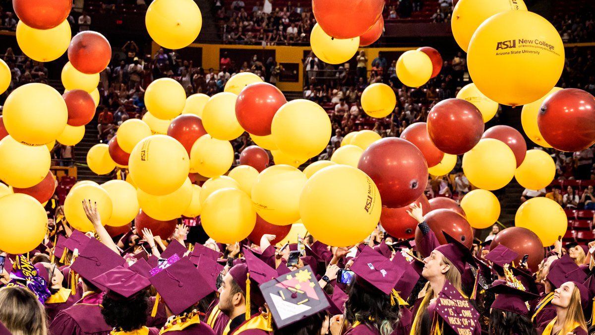 ASUNewCollege's tweet photo. Cheers to all our #ASUNewCollege grads who crossed the stage yesterday! You did it! #ASUGrad #ASUWestGrad ππ https://t.co/rH0fUTW8CC