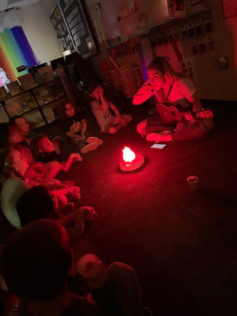 mrsmainmusic's tweet photo. Camp Main is open and rockin’ in the music room! We sang camp songs (practicing call and response, echoing, &amp; more!) and heard not-so-spooky stories in our parachute tent. Open all next week to maximize the learning fun! #studentengagement #big3 #opsmomentsthatmatter @RocketsRR https://t.co/cHJIa8YHwq