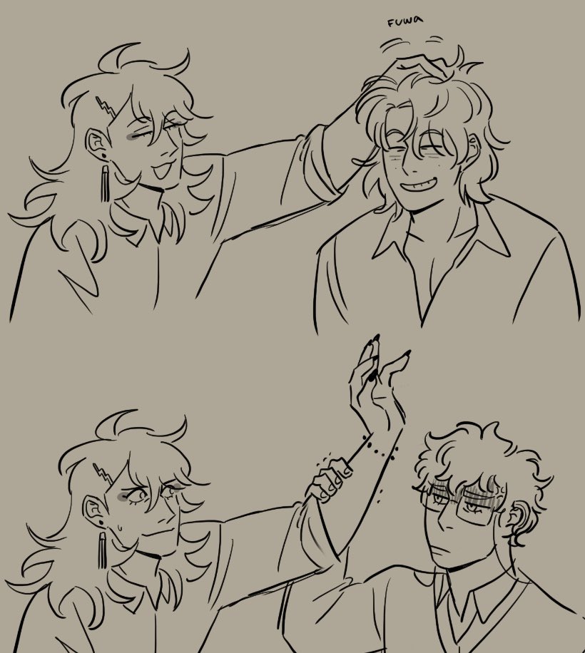 finally back home and decided to unwind w drawing these goobers cuz these offline meetups make me very happy #FoxyBakas #DrawKosaka #ikenography #drawluca #Akurylic