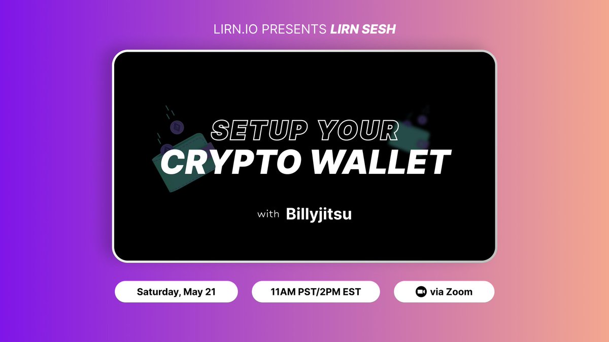 lirnio's tweet photo. 🧠 Introducing Lirn Sesh

Setup Your Crypto Wallet w/ @wc49358 

🧵 https://t.co/83850OoUmD
