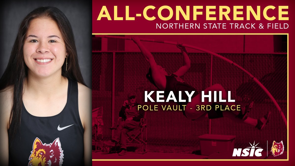 #AllConferenceWolves

Congratulations to <a href="/NorthernSunConf/">NSIC</a> All-Conference performer Kealy Hill of <a href="/nsuwolves_tfcc/">Northern State Track/XC</a> on her 3rd place finish in the pole vault‼️

☑️ 3.94m

#GoWolves🐺 | #maroonNgold🐾