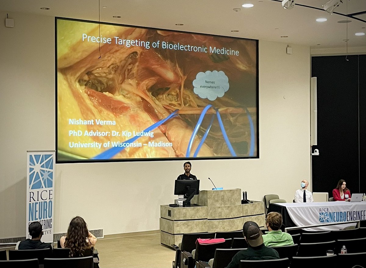 Jacob Robinson (@jtrobinsonlab) on Twitter photo Such a joy to see star alumni Ariel Feldman <a href="/neuRELengineer/">Ariel Feldman</a> and Nishant Verma come back to <a href="/RiceNeuro/">Rice Neuroengineering Initiative</a> for our annual NeuroCon and share the great work they are doing!🧠 ⭐️ Such a joy to see star alumni Ariel Feldman <a href="/neuRELengineer/">Ariel Feldman</a> and Nishant Verma come back to <a href="/RiceNeuro/">Rice Neuroengineering Initiative</a> for our annual NeuroCon and share the great work they are doing!🧠 ⭐️
