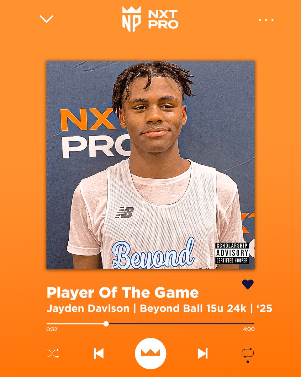 🚨Player of the Game🚨

‘25 G Jayden Davison
Beyond Ball 15U 24K

@wayBeyondBall
<a href="/JaydenDavison2/">Jayden Davison Juco RB</a>
#NXTPRO