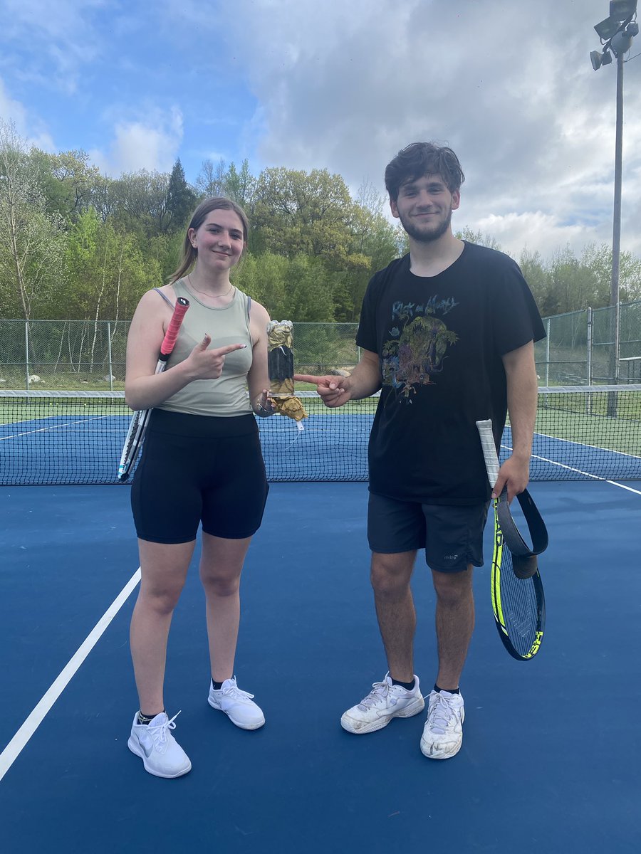 Congrats to Double Partners: Melissa Comune and Declan Wallace for taking 1st place for our Doubles Co-ed Match! 🎾 So much excitement today!