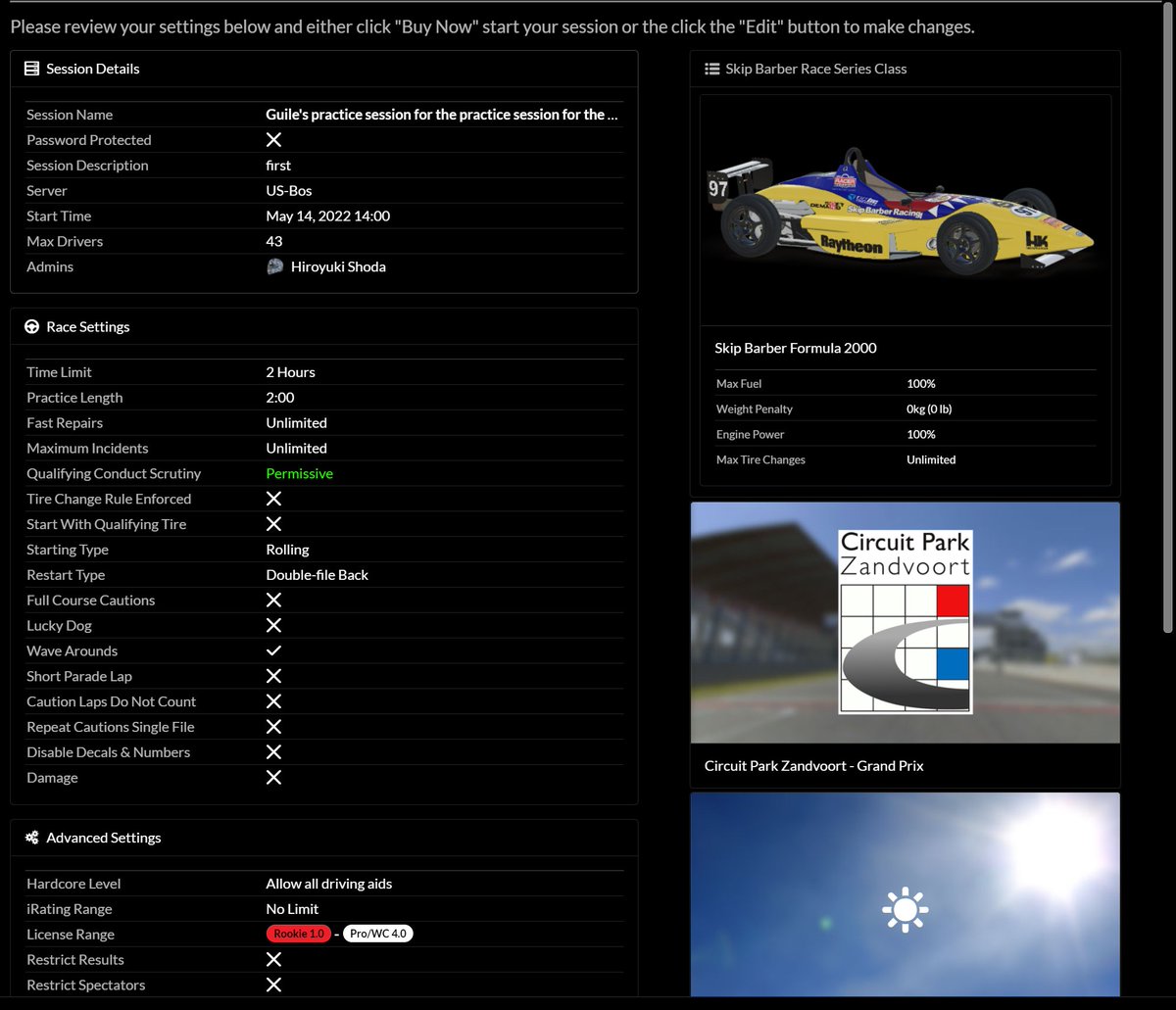 mechanic_hsda's tweet photo. #iRacing #SkipBerber #Zandvoort
ガイルさんの練習会の練習会……。まだ土曜だよとの突っ込みもあるでしょうが開催します。
本日午後2時から2時間のプラのみサーバーです。
月曜の本番に向けてタイムを削りにいきましょう。today 14:00(JST) 5:00(GMT) https://t.co/Ue6cFVvAbl