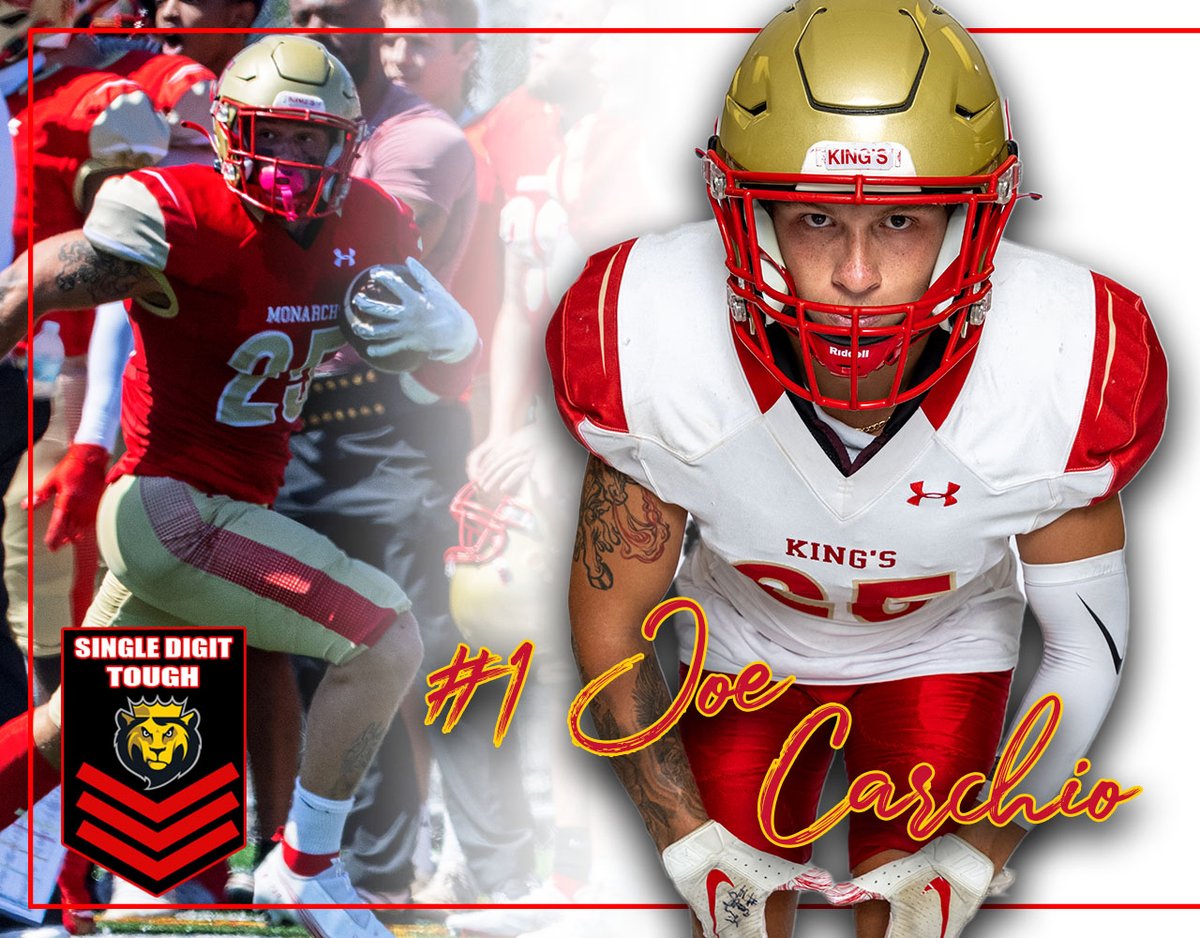 KingsCollegeFB's tweet photo. As the semester is ending, we want to congratulate two players for being named Single Digit Tough for next season, Safety @joeycarch  and H Back @brandon_cohen29! https://t.co/55Gf5gr5c9
