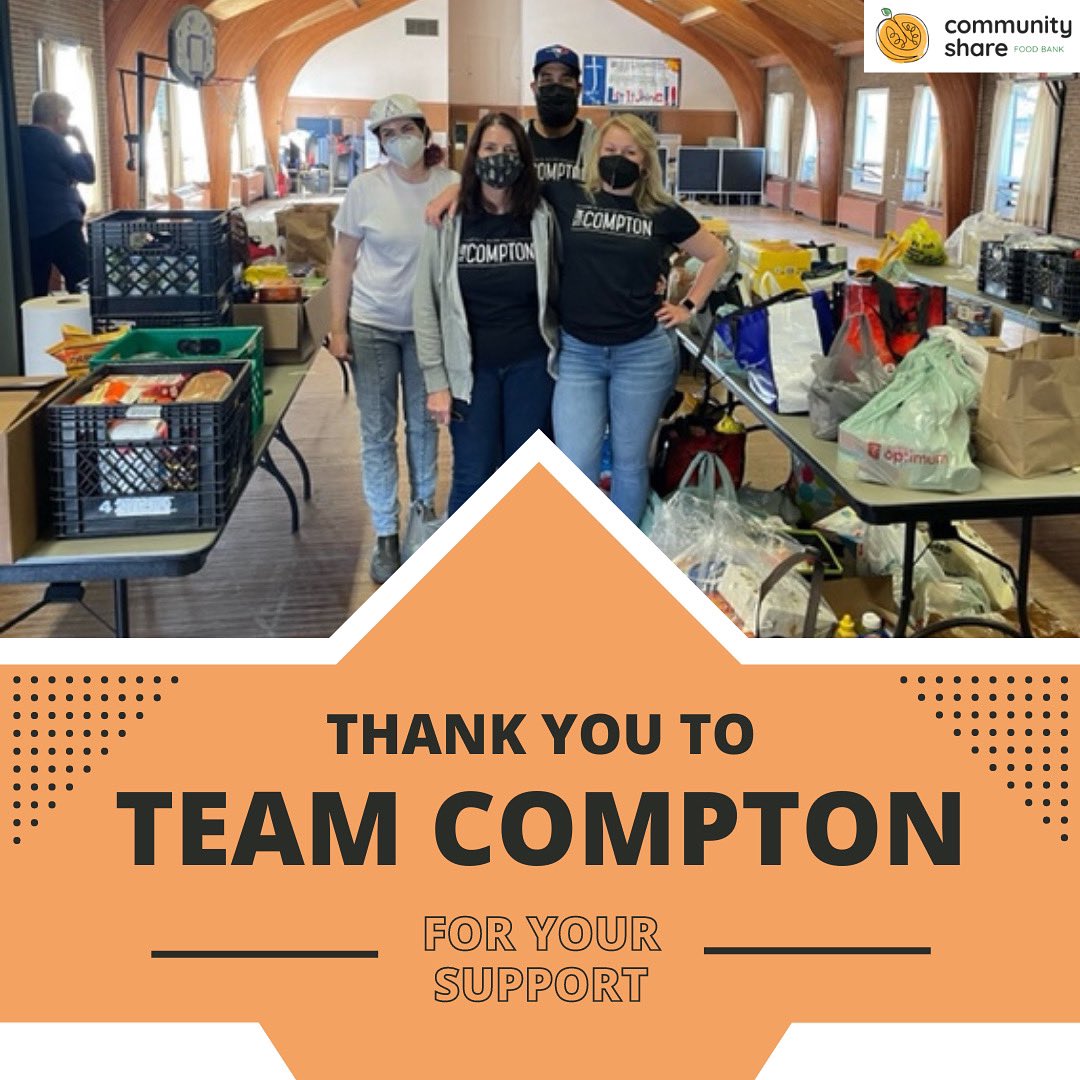 A big thank you to Team Compton for supporting our community and donating 1234lbs of food from your annual food drive!