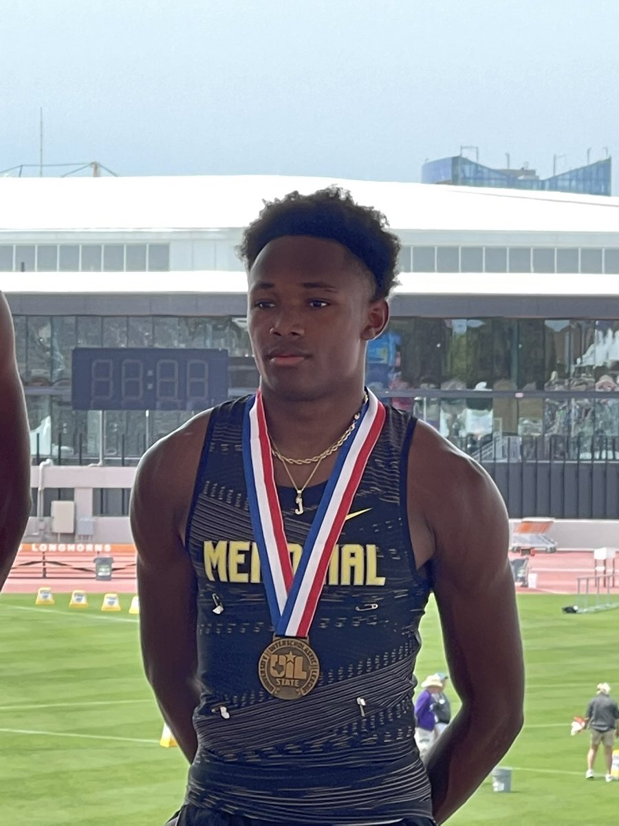 Finished my high school track career 3rd in the state of Texas 5A for long jump. Thank you for all time my coaches invested in me wouldn’t be there without them. Ready for the next chapter!! #memorialmade