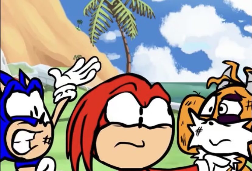 Stop it, Knux! Poor Tails is bleeding to death!