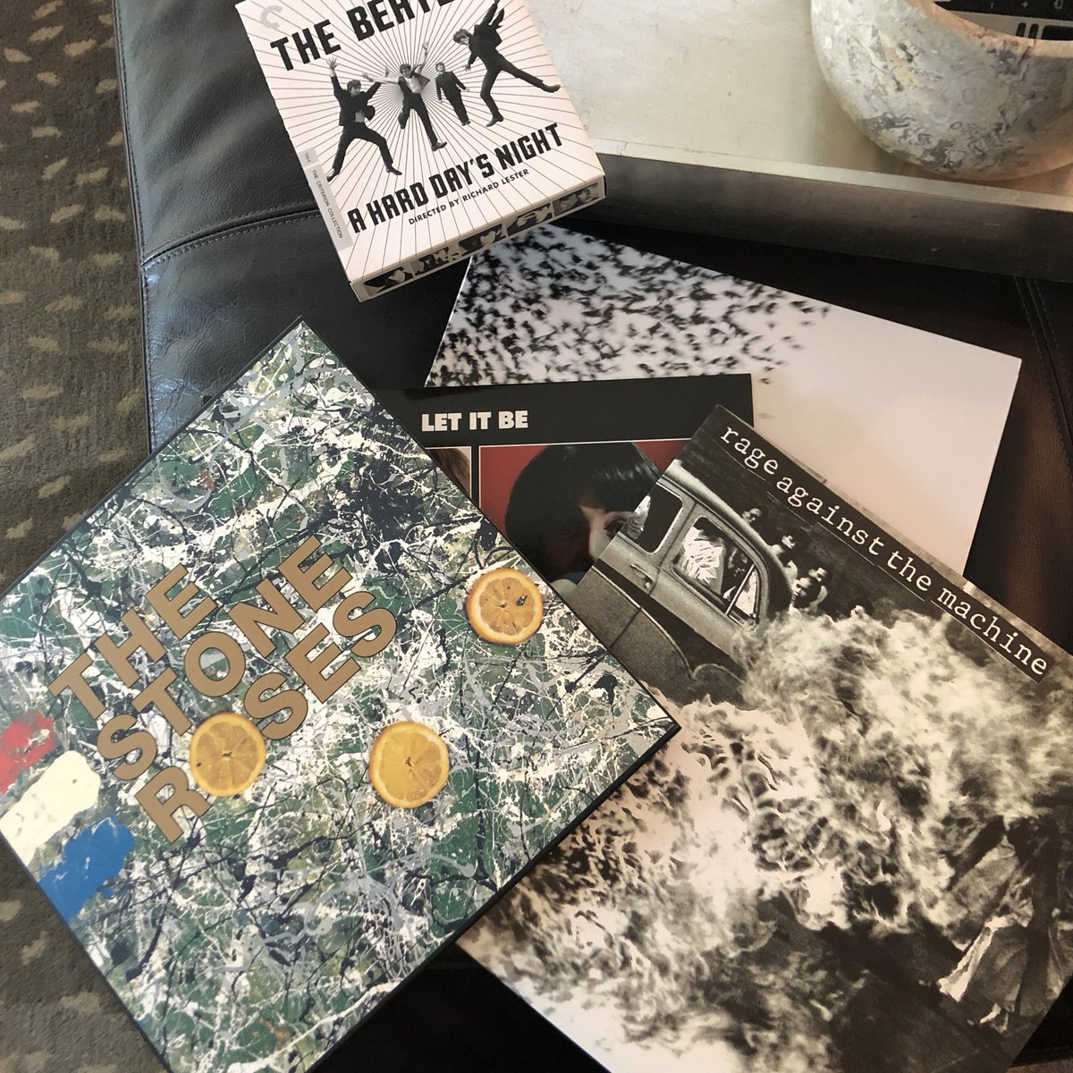 ferraraj's tweet photo. Love is a family that gifts you with vinyl, especially these albums (and one movie) @thebeatles @thestoneroses @RATM @Wilco https://t.co/OhL19p3ajr