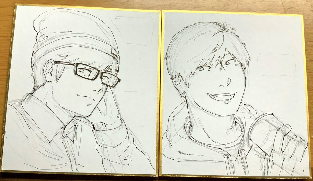 着弾確認したので送り付けさせてもらった色紙(線画段階)貼ります。 