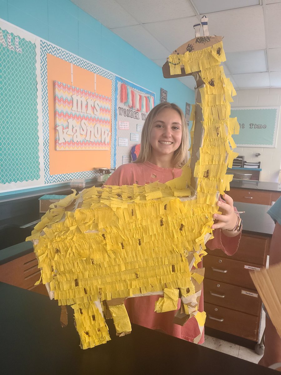 Look at some of the fun piñatas my Spanish class made in celebration of 5 de mayo.  Such talent!