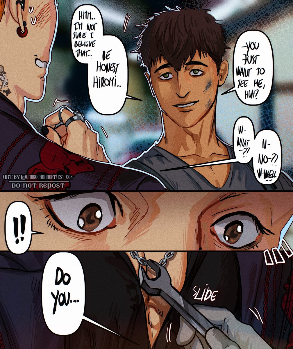 Yakuza AU Hiromi with car mechanic Oka