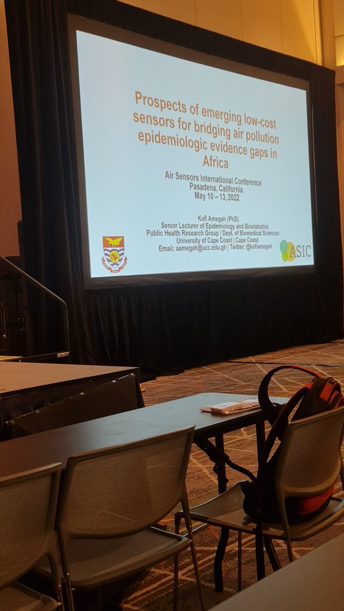 kofiamegah's tweet image. One of the final talks at #ASIC2022
I make an argument for leveraging low cost sensors for bridging the air pollution epidemiologic research gap in Africa @rob_pinder @PDez90