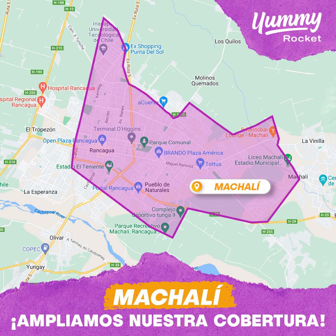 Yummyscl's tweet photo. Seguimos ampliando nuestra zona de cobertura 🚀 #Machalí ¡Seguimos con todo! 🫶
#YummyChile #GoyummyGo https://t.co/TIUEi1rmph