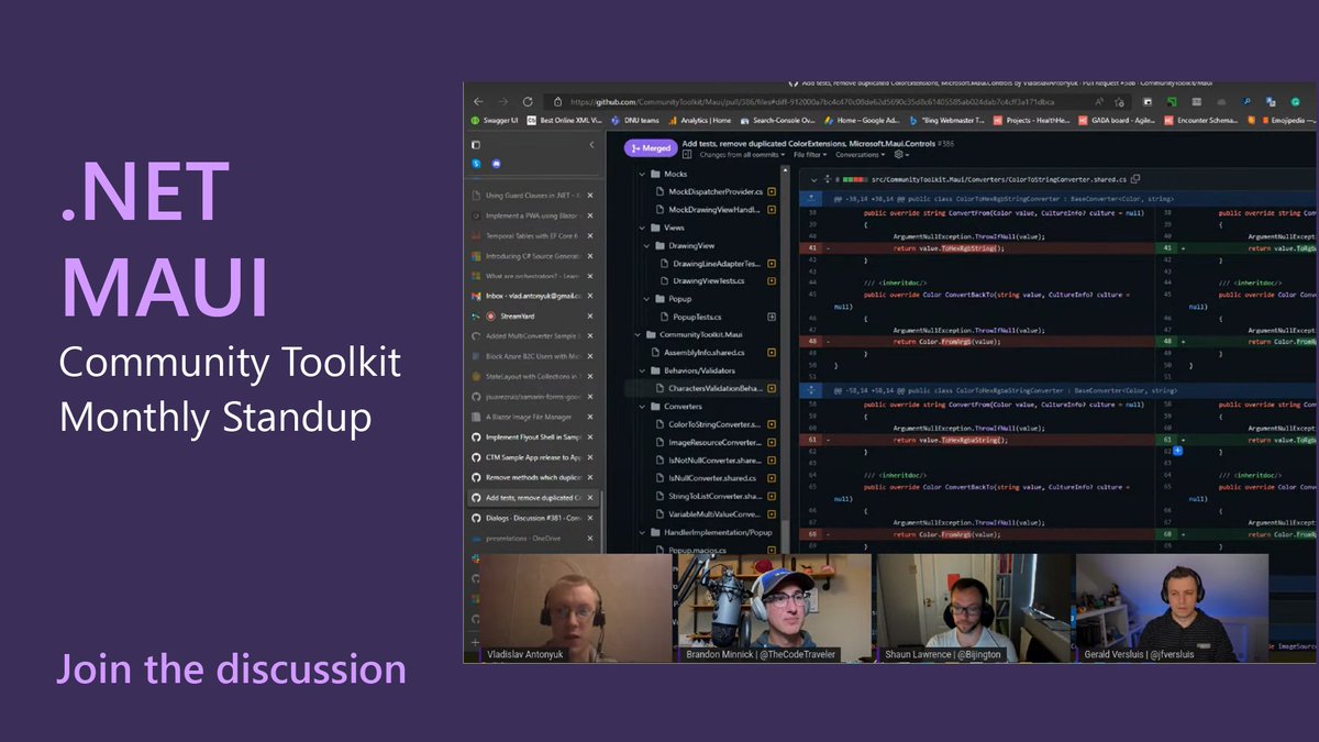 Image of a screenshot from the community standup and the title: .NET MAUI Community Toolkit Monthly Standup (May 2022)
