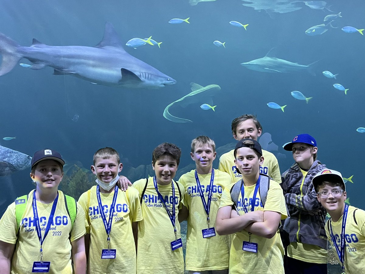 MrMarshallteach's tweet photo. @SalineSchools @MiddleSaline  It got a little FISHY with #TheOtherGuys at Shedd Aquarium!  Definitely our favorite stop on the trip! #SMSChicago https://t.co/fmZEd7v8OK