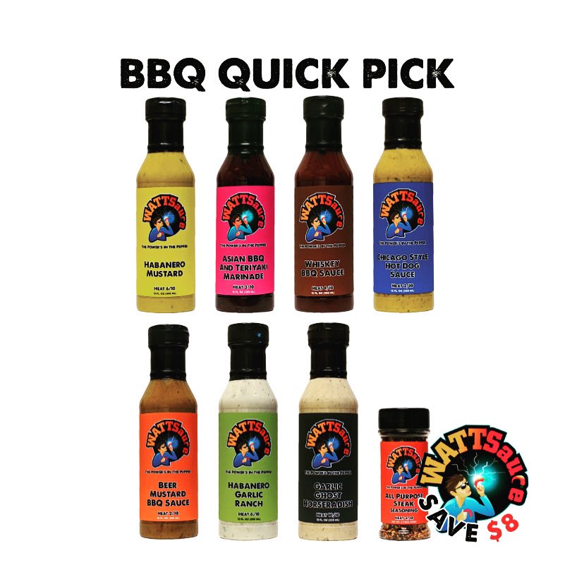 wattsauces's tweet photo. Need to stock up your Memorial Day BBQ supplies? We have some tasty new items, and money saving bundles available at https://t.co/FzQzgq8CIx • #BBQ #hotsauce #wattsauce https://t.co/Qqn5Cujw5z