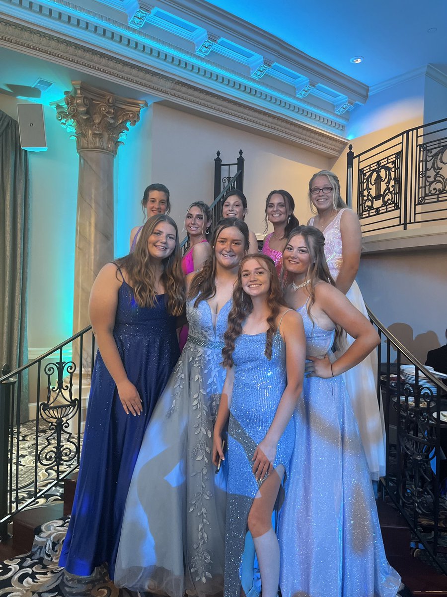 Audubon Softball girls looking stunning at the prom! Have fun 💚💃🪩💛