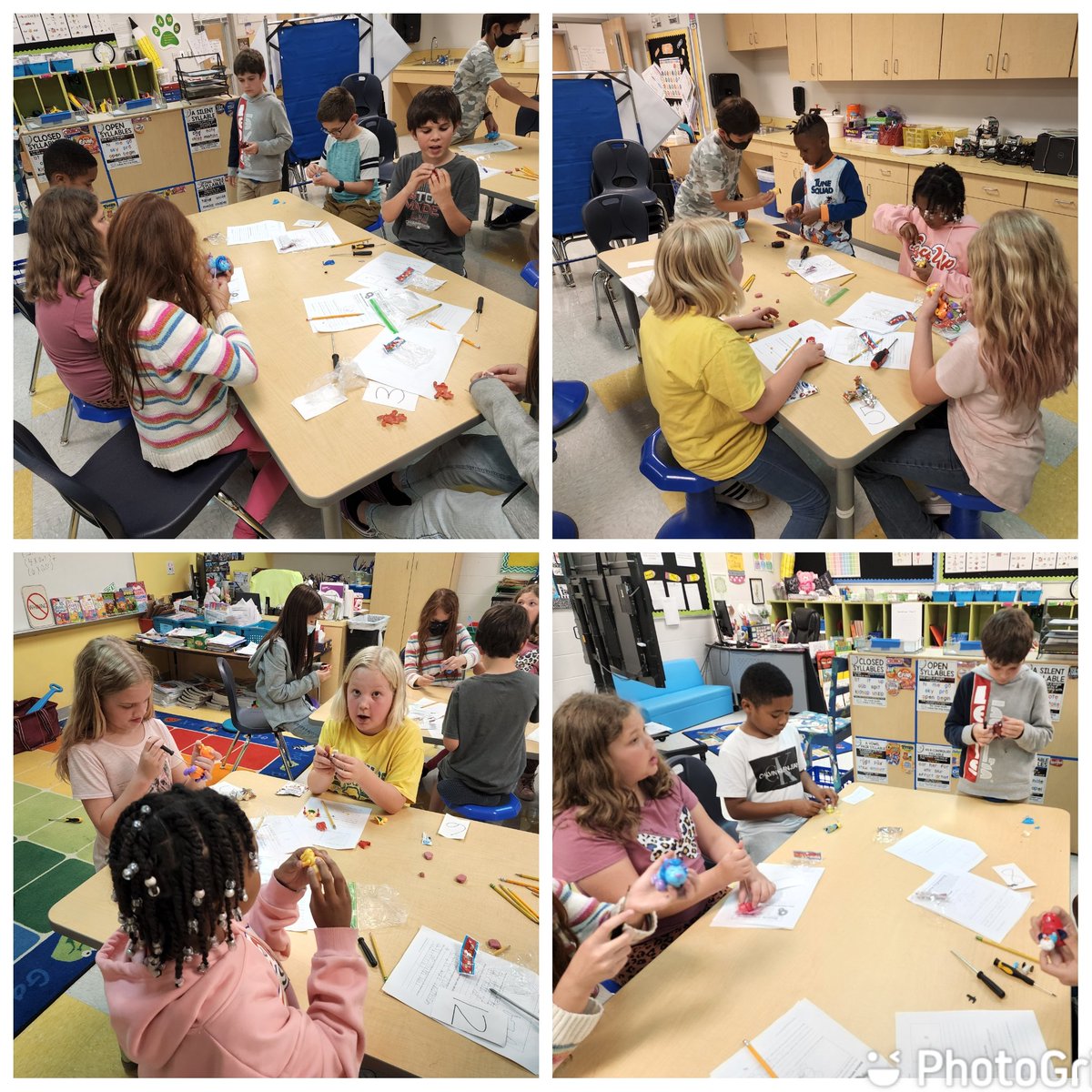 LauraAlbasini's tweet photo. The 4th grade STEM Club learned about Reverse Engineering. They took apart toys to see what made them work. Then they had to figure out how to put them back together again. https://t.co/lz80X10u5P