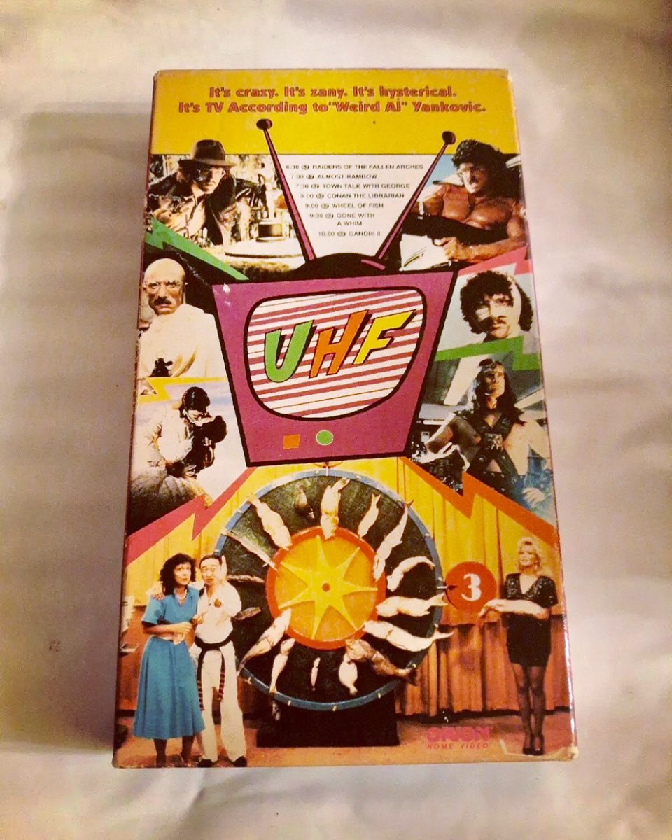 “Next week on U62, he's back. And this time, he's mad. GANDHI II. No more mister passive resistance. He's out to kick some butt. This is one bad mother you don't wanna mess with.”

#vhs #80s #uhf #weirdalyankovic #michaelrichards #victoriajackson #frandrescher #geddewatanabe