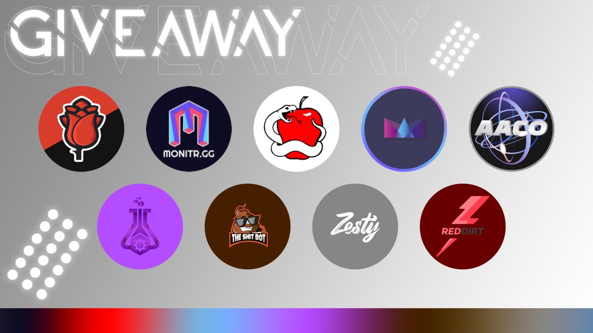 🎉Giveaway 🎉 @frbddnfruit_ 1x monthly @Atomic_ACO 1x mo discount @RE_AIO 1x monthly @The_Shit_Bot 1x monthly @Monitrgg 3x beta keys @ScarletProxies 1x 2gb resi @RedDirtProxies 2GB of resi data @ZenuProxies 2x 2gbs ResiX @ZestyServers 2x 16GB x1 mo LIKE, RT, FOLLOW ALL, TAG 2