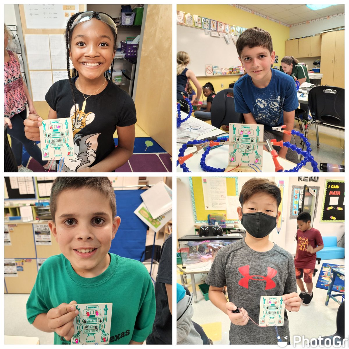 LauraAlbasini's tweet photo. The 4th grade STEM Club had lots of success making their robots light up perfectly. https://t.co/xAegfv0WSL