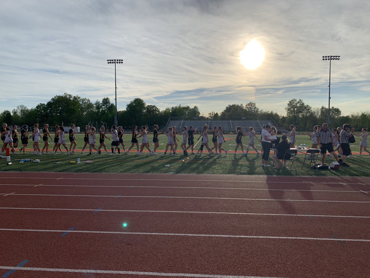 mccraw_mike's tweet photo. Peanut and the Upper Arlington Lacrosse team show no love in a 18 to 0 win over the Loveland Tigers.  Finish the regular season 17-0. Now the real season begins !   #GoBears https://t.co/Vrs1m4A8L1