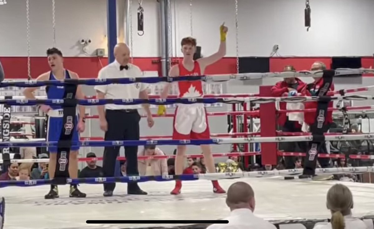 PaquetteLois's tweet photo. Off to a good start at the #calgarycup. Proud of you Owen! Got home just in time to watch the fight. @BoxingOntario 🥊 https://t.co/woOQU013IC