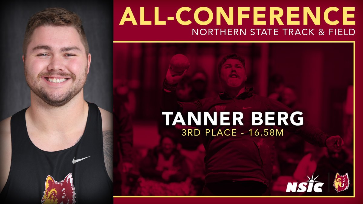 WolvesAthletics's tweet photo. #AllConferenceWolves

Congratulations to @NorthernSunConf All-Conference performer Tanner Berg (shot put) of @nsuwolves_tfcc on his 3rd place finish‼️

☑️ 16.58m

#GoWolves🐺 | #maroonNgold🐾 https://t.co/WpwLIiUZlT