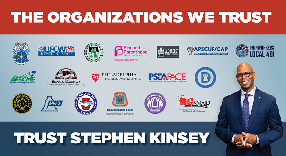 StephenKinseyPA's tweet photo. The organizations we trust to protect and advocate for us, trust Stephen Kinsey. Vote Stephen Kinsey #16 on the ballot, May 17th! https://t.co/BYY3x7dVMK